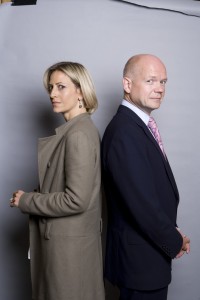 BBC's Emily Maitlis with MP William Hague (left) Jon Snow and MP Ann Widdecombe (right)