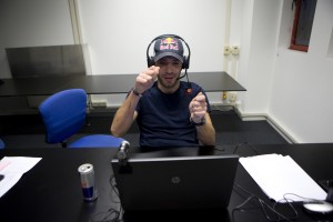 Jean-Eric Vergne takes part in an online interview.