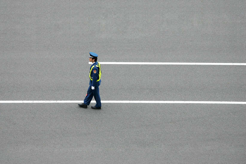 A police officer at the Japanese Grand Prix