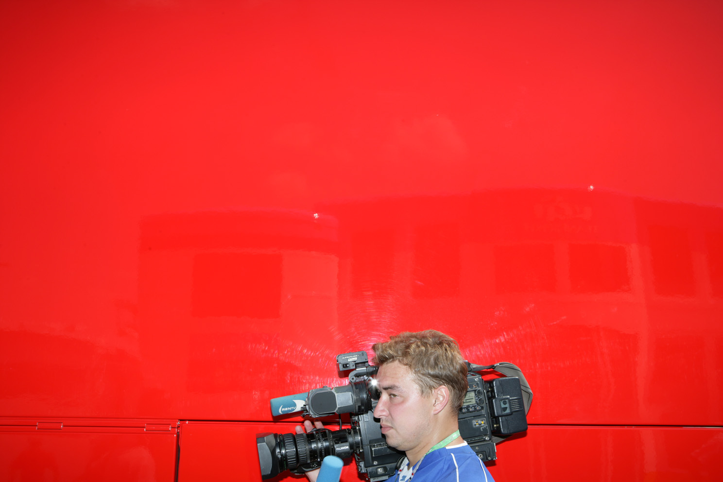A cameraman at the Italian Grand prix
