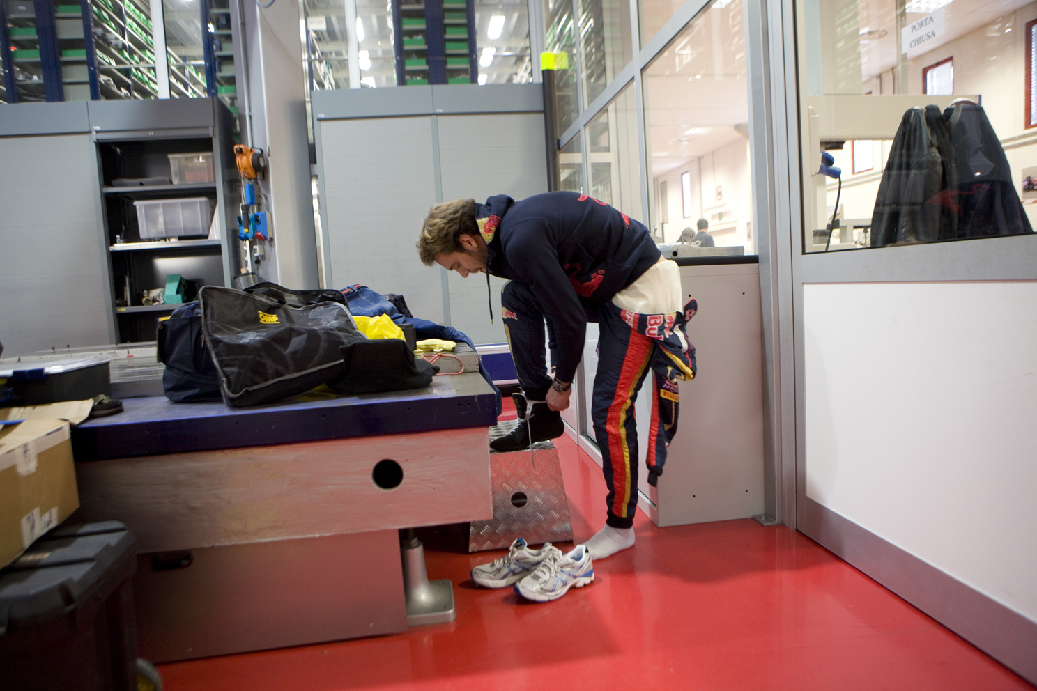 Toro Rosso new boy is shown around the factory in Faenza
