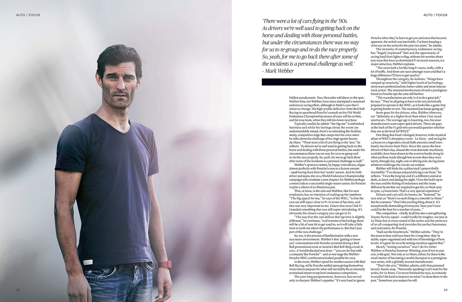 Australian racing driver Mark Webber feature in AUTO the FIA Magazine