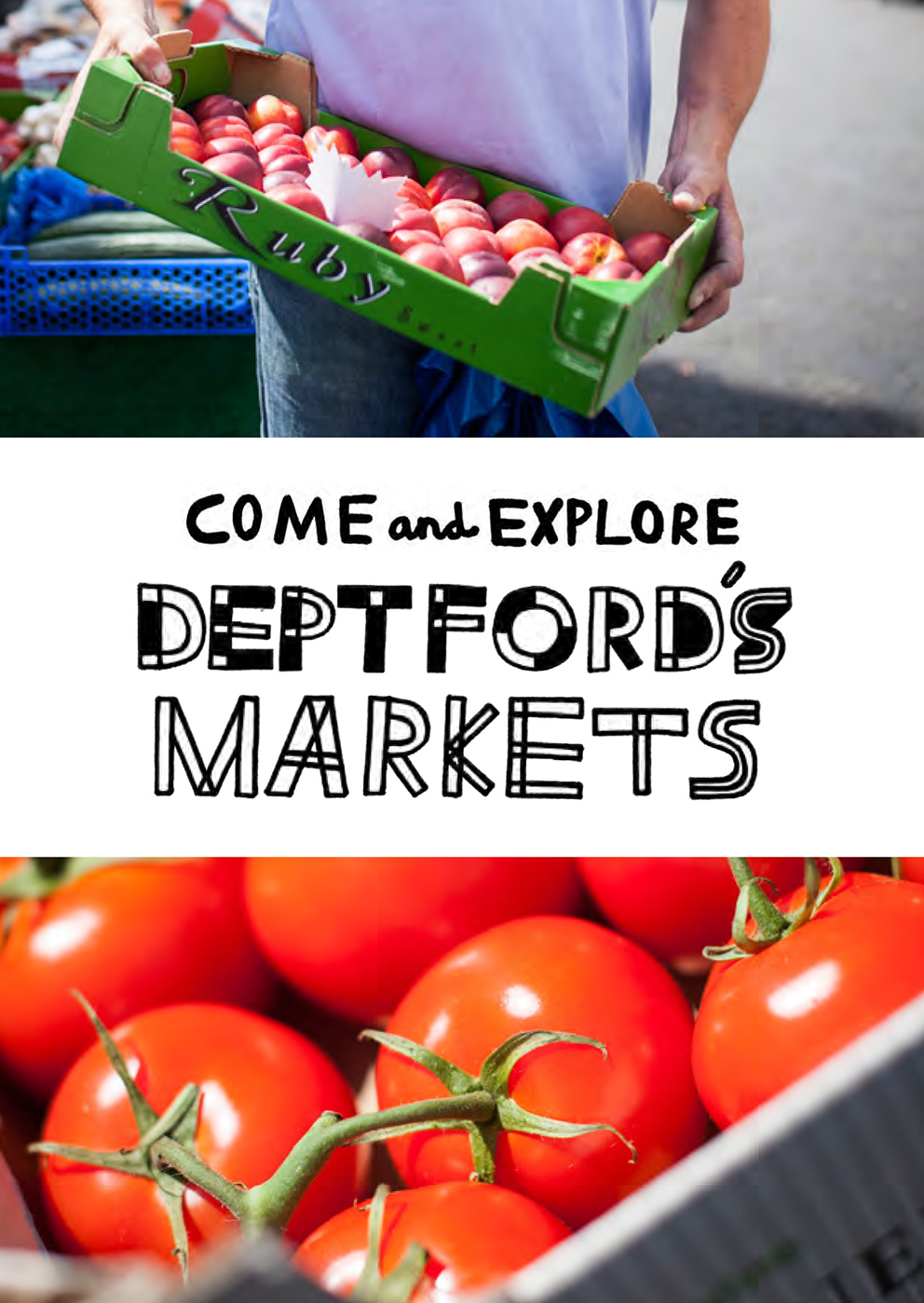 Pocket sized booklet about the Deptford Markets, distributed to 20,000 market goers and bargain hunters across London. Part of The Deptford Project.