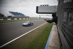 Journalist James Taylor races in the Ginette series at Donington Park.