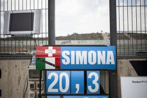 Racing driver Simona di Silvestro testing for the Sauber Formula one team in Valencia. 